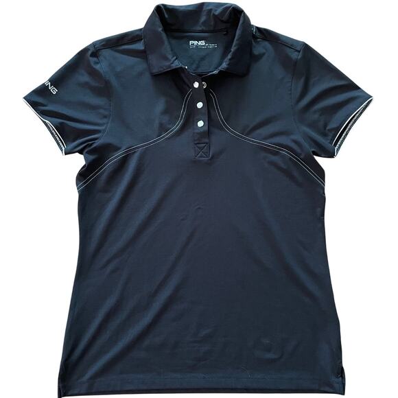 Women's Ping Golf Performance Polo Black Breathable size M - Picture 1 of 5